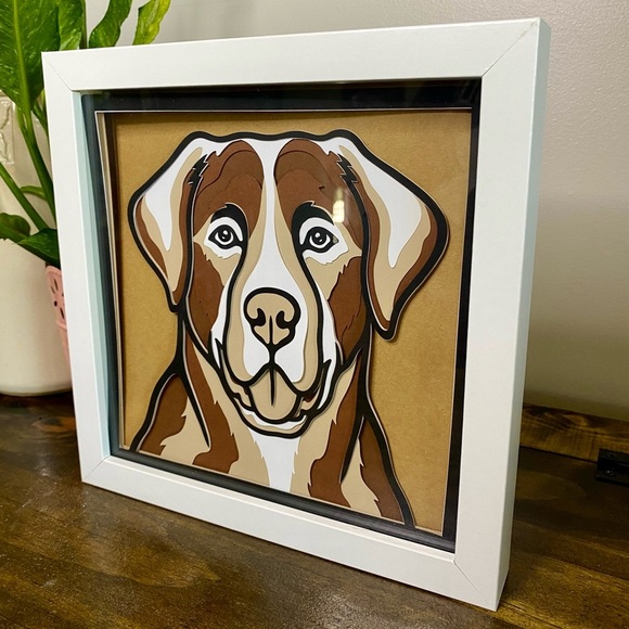 3D Brown Labrador Dog Shadowbox - Picture 4 of 8